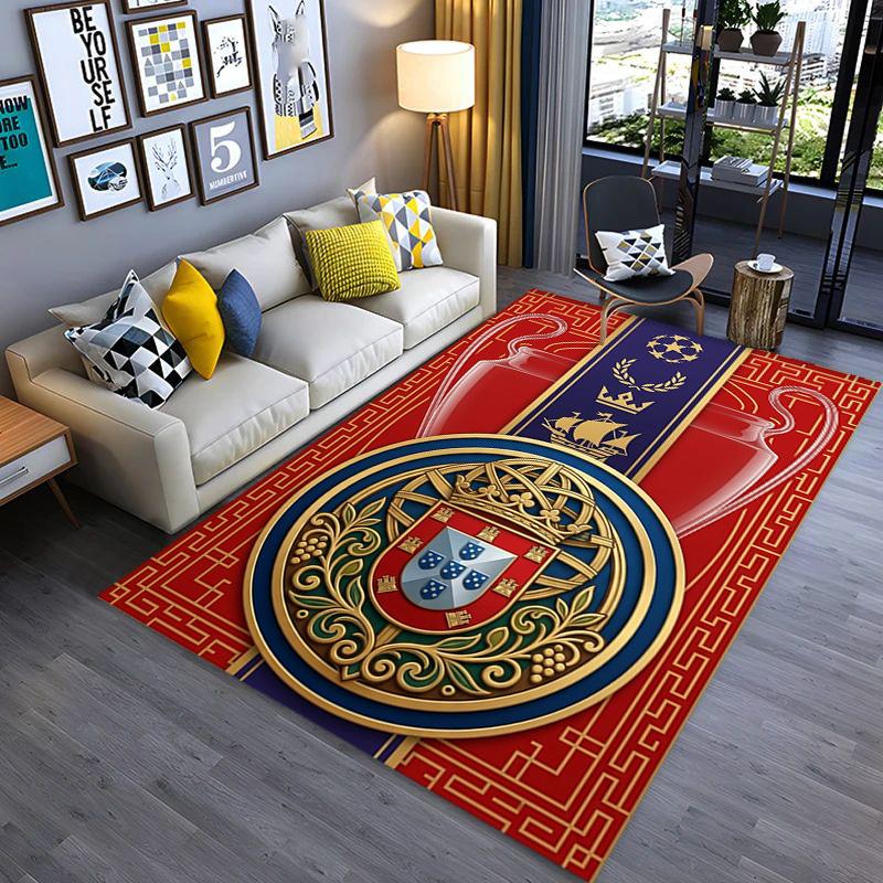 Royal Emblem Checkerboard Background carpet Living room and bedroom mats Suitable for all seasons Doormat Protective pad Fashion