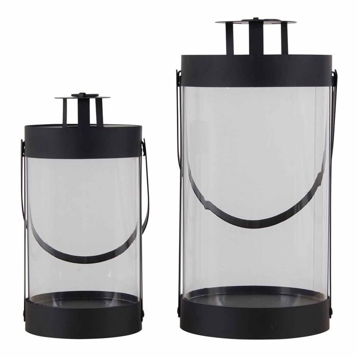 Bondi lampe lanterne lot de 2 noir.