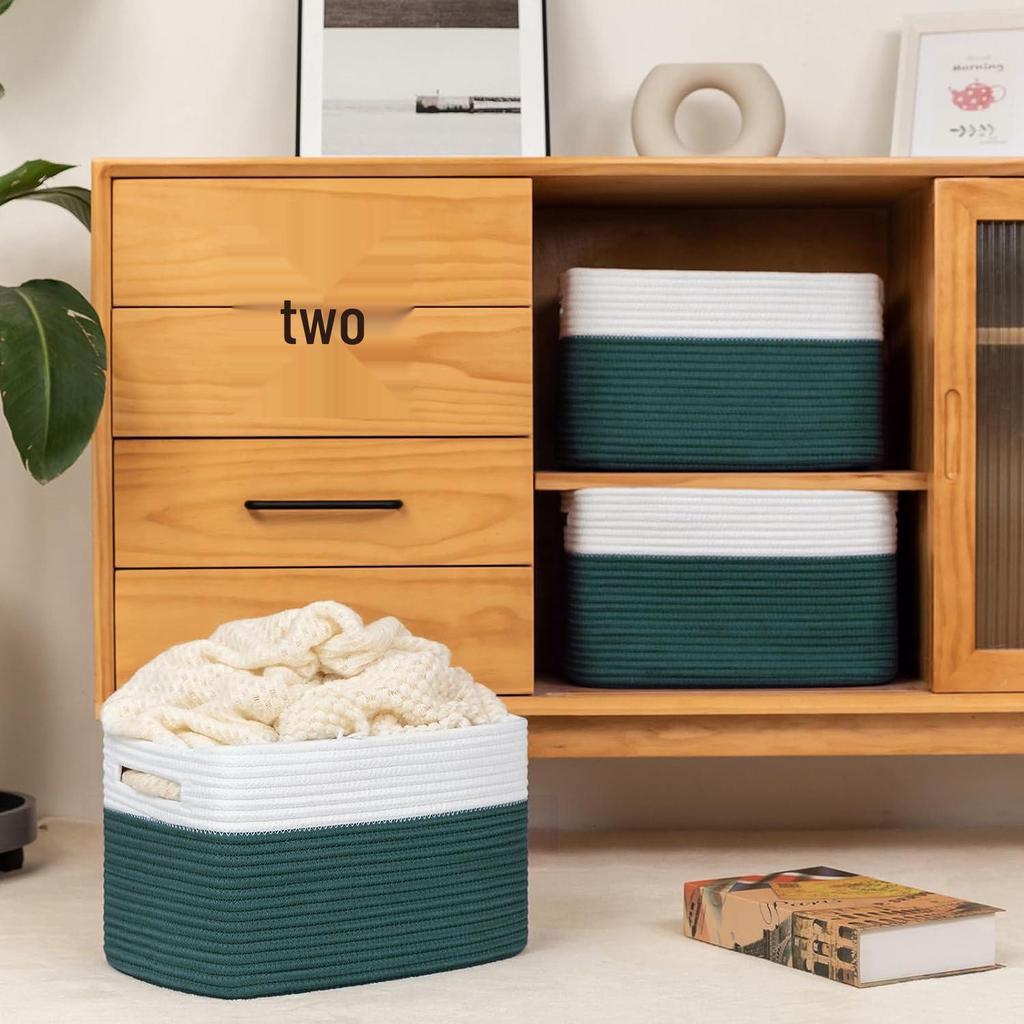 Cotton Rope Woven Basket: Desktop Organizer & Toy Storage