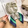 Elegant Silk-Like Square Scarf Women Korean Style Print Neck Lightweight 70x70cm Nylon Fashion Accessory