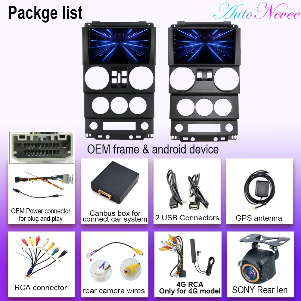 Android 14 Car DVD 5G Wifi For Jeep Wrangler Unlimited 3 JK 2008 - 2010 GPS Navigation Stereo Car Auto Radio No 2din DVD 5G Wifi