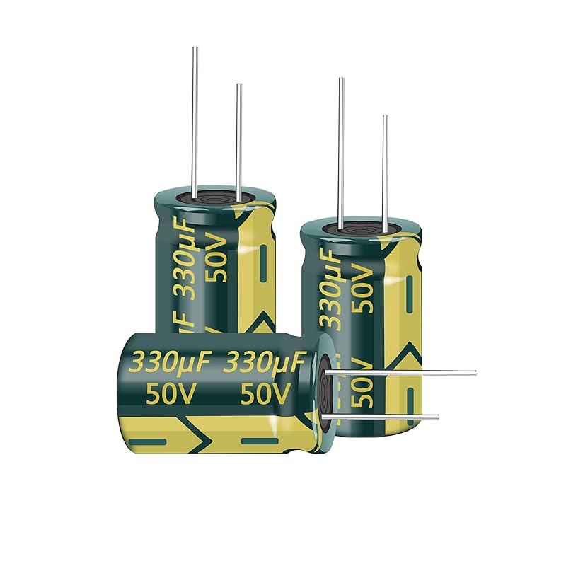 20pcs 50V 330UF Capacitor 10x17MM(0.39x0.67in) High Frequency Aluminum Electrolytic Capacitors for TV, LCD Monitor, Game