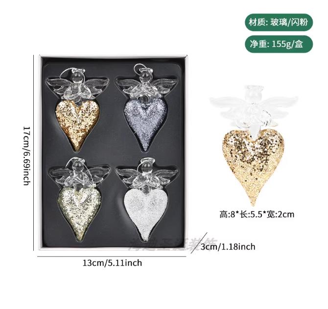 Christmas Decoration Transparent Glass Ice Stick Pendant Christmas Tree Scene Ornaments Ice Water Drop Hanging Art Holiday Gifts