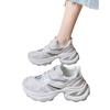 Thick-soled silver dad shoes women's summer new fried street heightening mesh surface lightweight breathable casual sports shoes tide