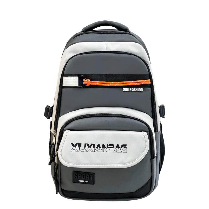 Contrasting Color Large-capacity Schoolbag Trendy Versatile Travel Computer Backpack Lightweight Unisex Casual Backpack