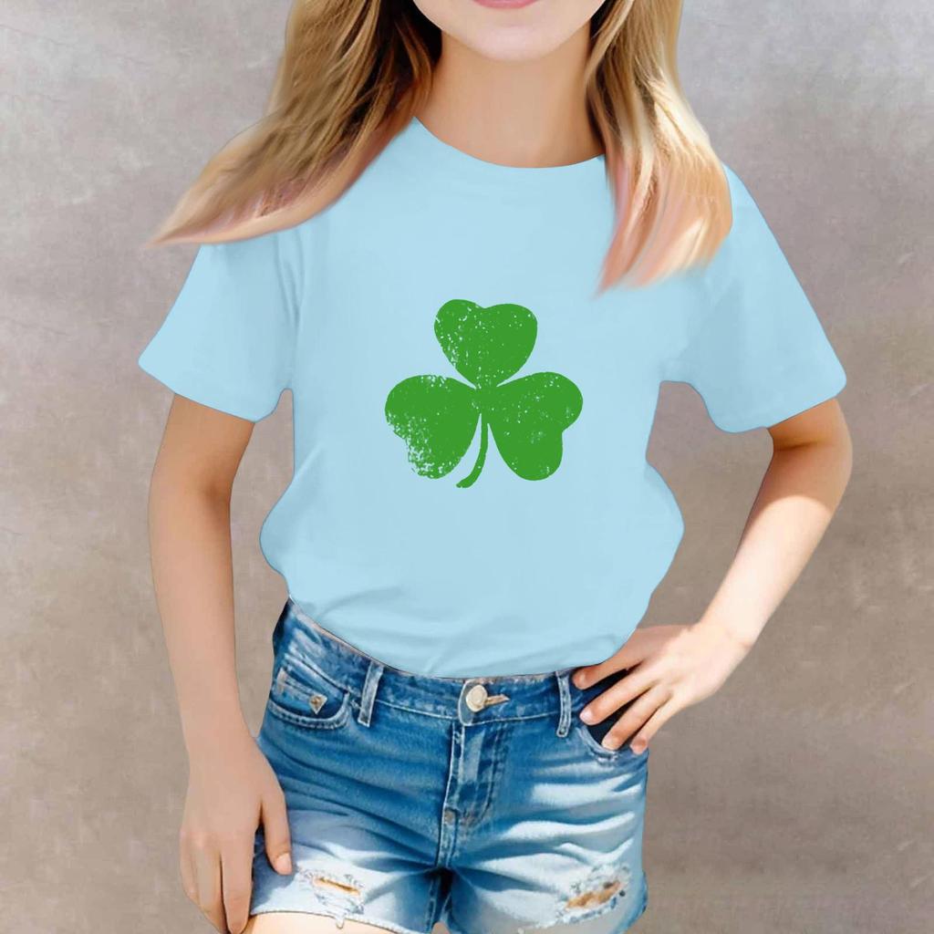 St. Patrick's Day Toddler Girl Boy T-Shirts Kids Top Boys And Girls Printed Short Sleeved T-shirt
