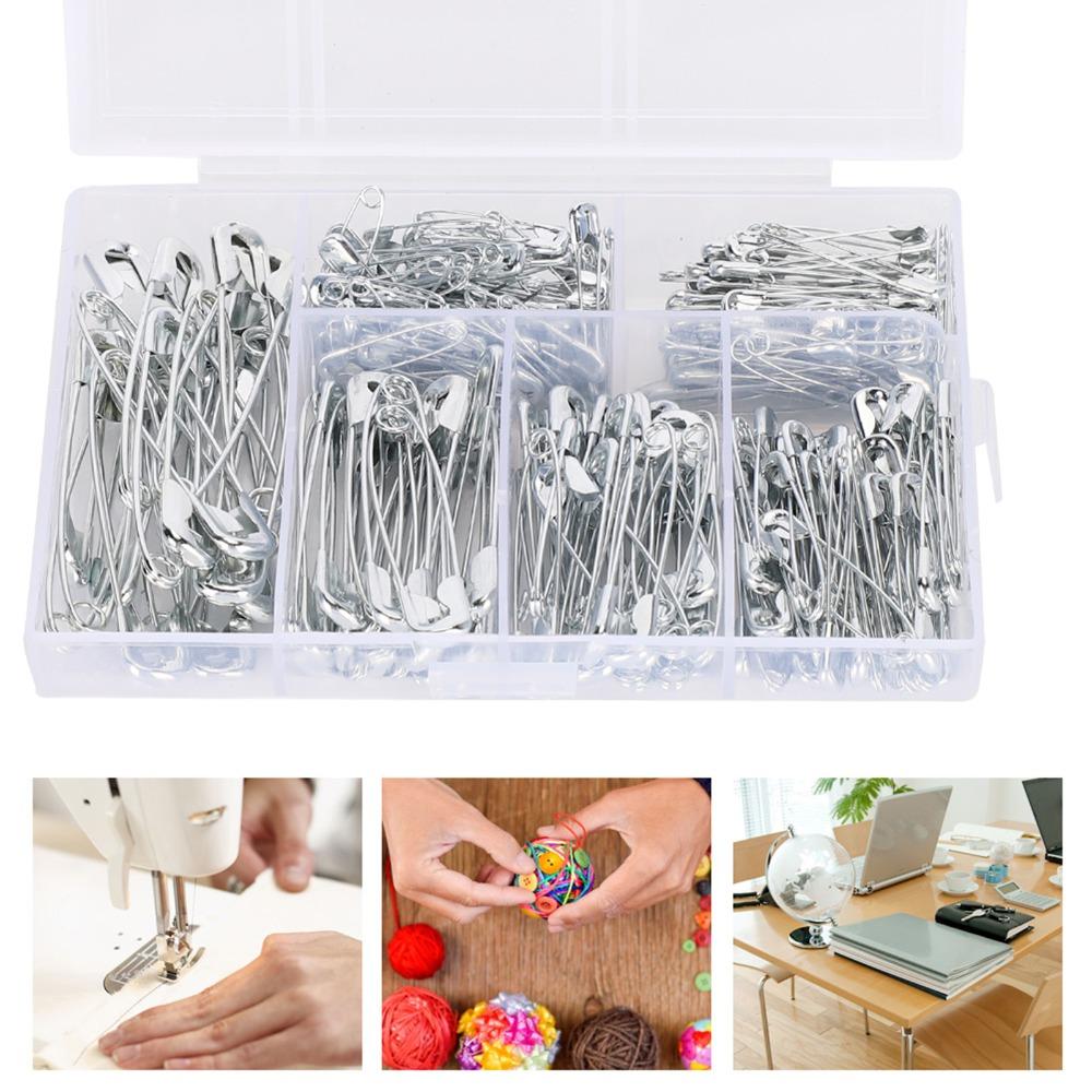 250pcs 6 Sizes Safety Pins metal Assorted Safety Pins Durable Sewing Pins Clothes Accessories