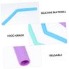 PAMINGONO 4-Piece Food-Grade Silicone Straws with Curved Design and Cleaning Brush for Banquets and Parties, Eco-Friendly and Reusable