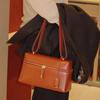 Genuine Leather Lunch Tote Bag Retro Vintage Handbag Daily Shoulder Women