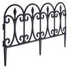 4x Plastic Garden Fence Black Border Palisade Edging Lawn 240 cm