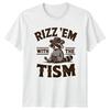 Rizz#039;Em Med Tismen Vaskebjørn Cowboy Morsom Ordspill Voksen T-skjorte Unisex T-skjorte