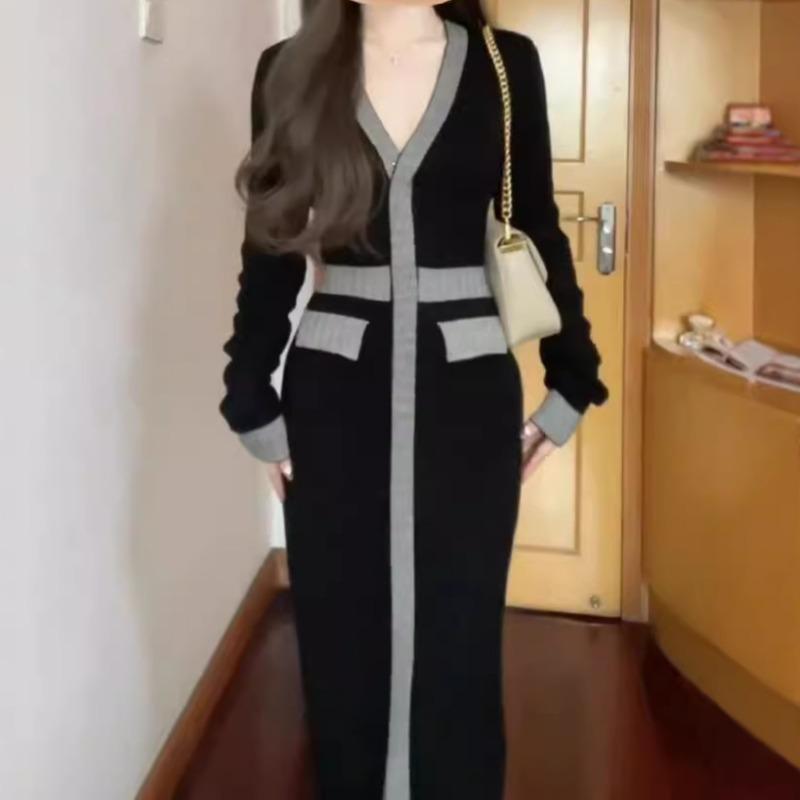 Knitted Dress Temperament Celebrity High-end Muse Fan High-end Formal Settings Skirt Women's Autumn New