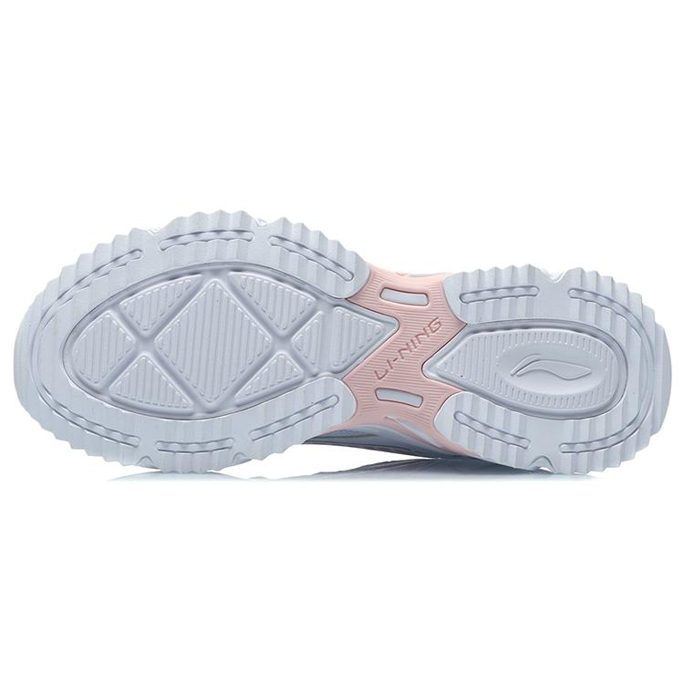 Li Ning Cushioning Slip Resistant Abrasion Resistant Breathable Lightweight Low Top Sprint Running Shoes Women's White ARLR004-3
