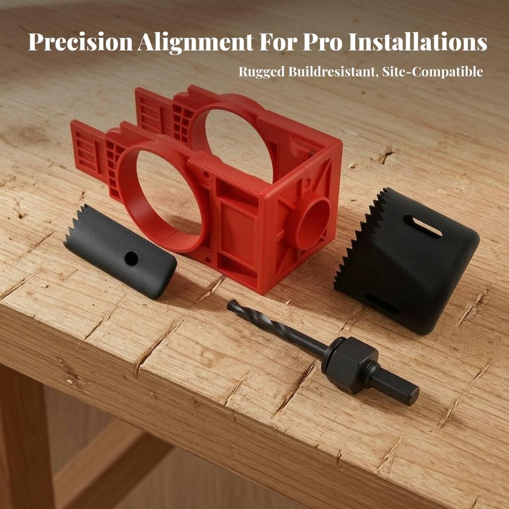 Door Lock Installation Kit DIY Hole Jig Compatible for Woodworkers