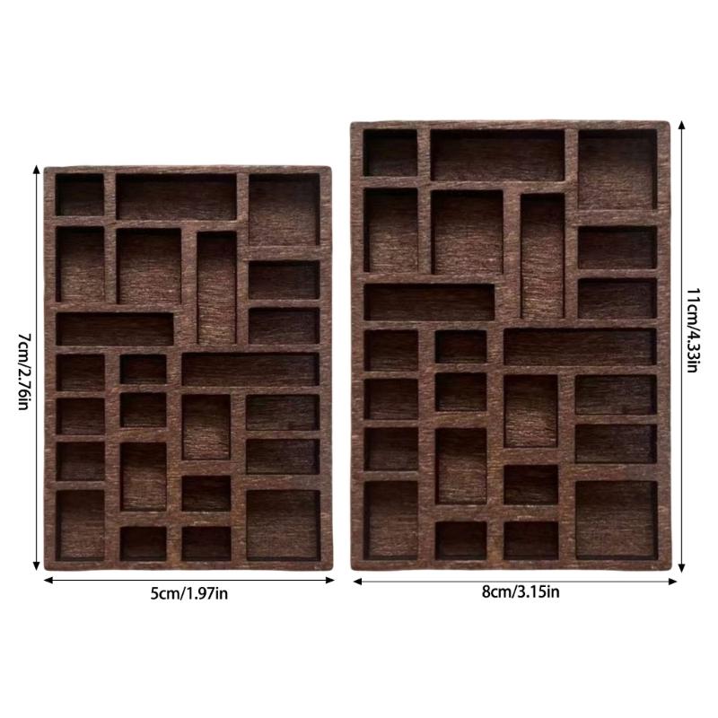 Miniature Trinket Showcase Shelf Wooden Crystal Box Pocket Sized Natural Wood Jewelry Holder for Men and Women