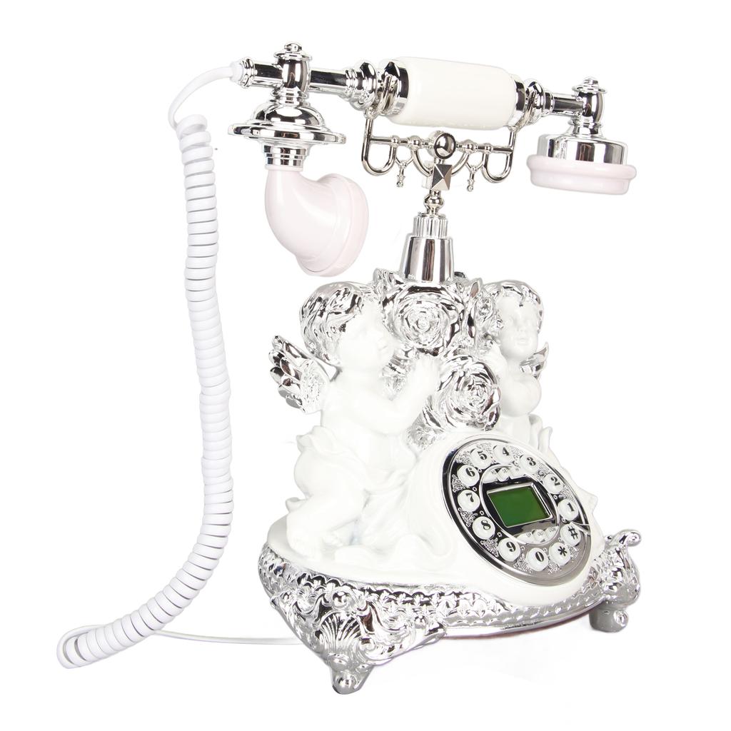 Retro Landline Phone with LCD Display Old Fashioned Antique Vintage Telephone with Push Button for