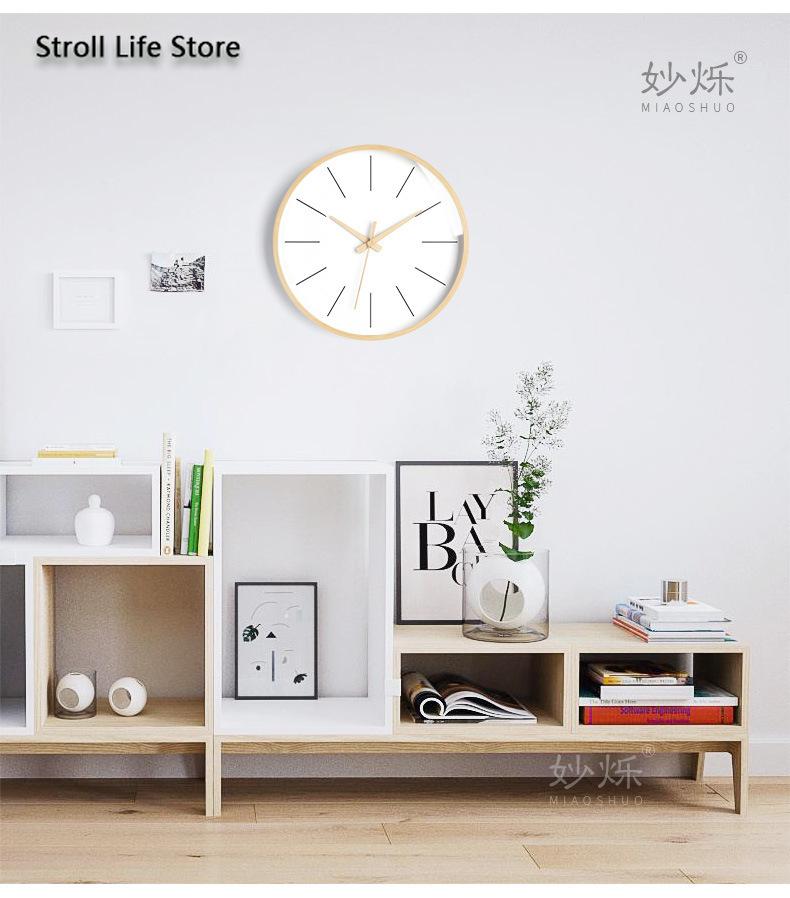 Large Soild Wood Wall Clock Modern Silent Wall Watches Home Decor Nordic Art Kitchen Clocks Bedroom Horloge Murale Gift FZ837
