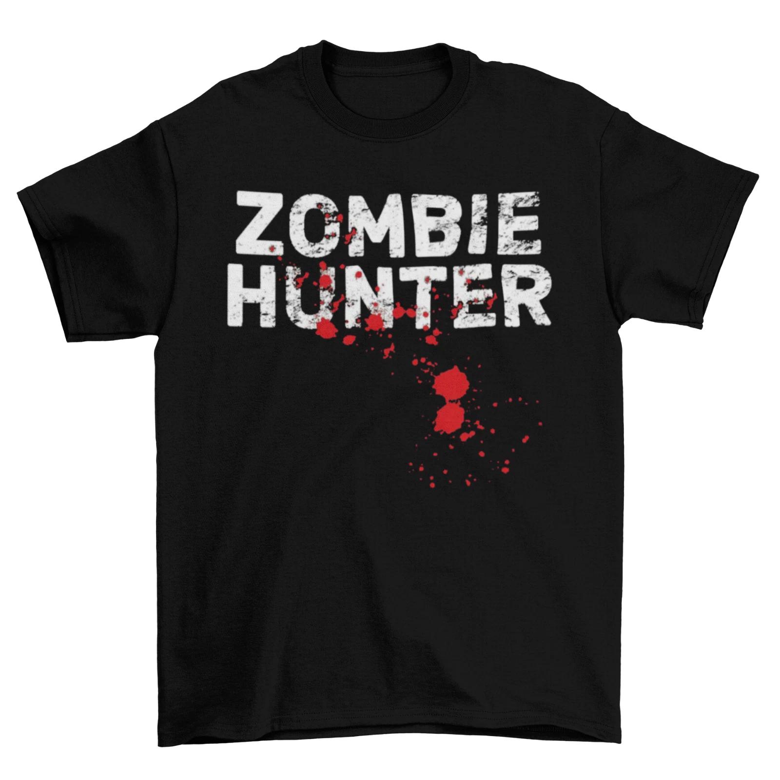 Zombie Hunter T-Shirt Unisex Adult Funny Sizes Halloween Blood Splatter New XL