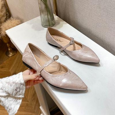 Pointed Single Shoes Women's Small Fragrant Temperament Women's Shoes 2025 Spring and Summer New Flat-soled Soft-soled One-word with Niche Women's
