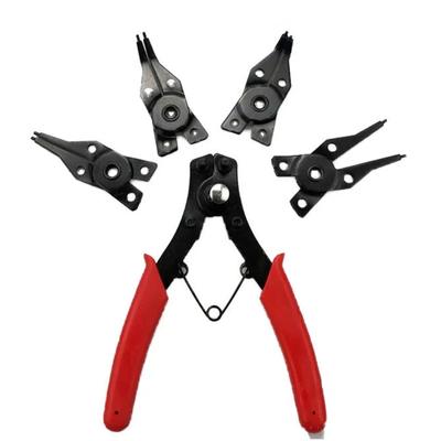 4-in-1 Sicherungsringzangen-Set Sprengringzange Multi Crimp Abnehmbarer Zangenkopf Haltesicherungszange Handwerkzeuge