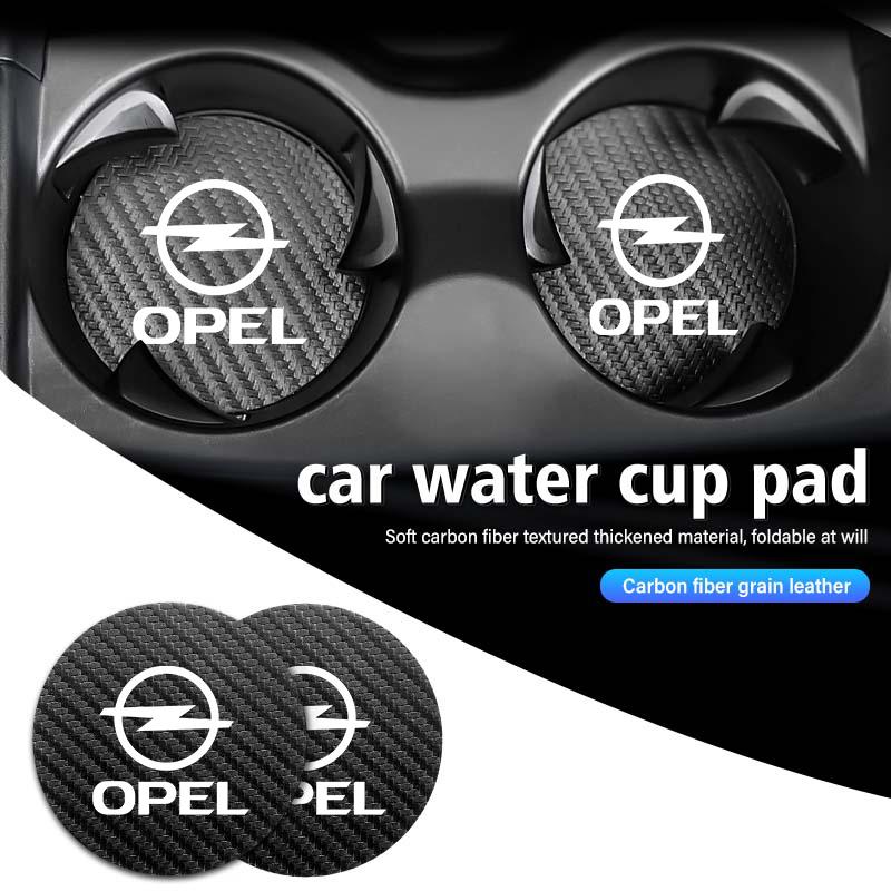 2 Stück Auto-Getränkeuntersetzer Kohlefaser Wasserbecher-Schlitz Rutschfeste Matte Flaschenmatte Für Opel Vectra Zafira Meriva Mokka Grandland Vivaro Antara