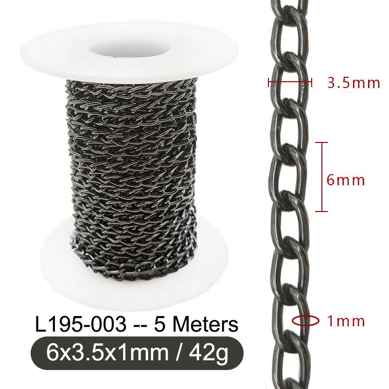 5M Metal Aluminum O-Shaped Chains Twist Chain for DIY Necklace Bracelet Jewelry Making Clothing Bag Component Accessory Supplies