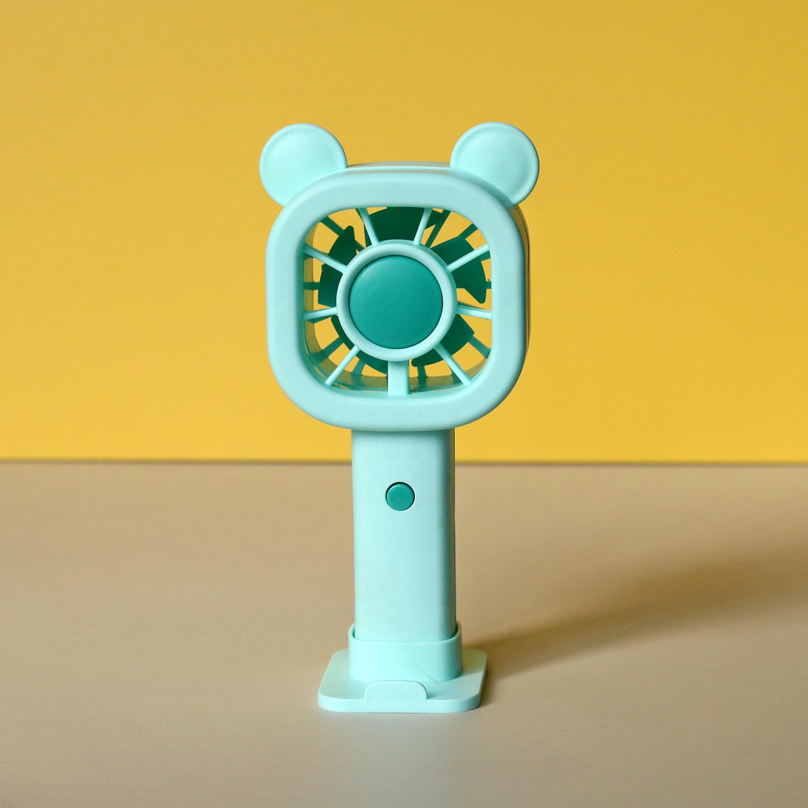 Cute Crown Bear USB Mini Fan – Portable Handheld & Desktop Electric Fan for Students As shown