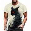 Sommer Neues Dunkles Schwarzes Katze T-Shirt Atmungsaktiv und Vielseitig Gothic Lässig Kurzarm