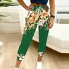 Sommer Damen Blumenprints Bedruckte Jogginghose Lockerer Schnitt Kordelzug Jogginghose Elastischer Bund Tägliche Lässige Hose