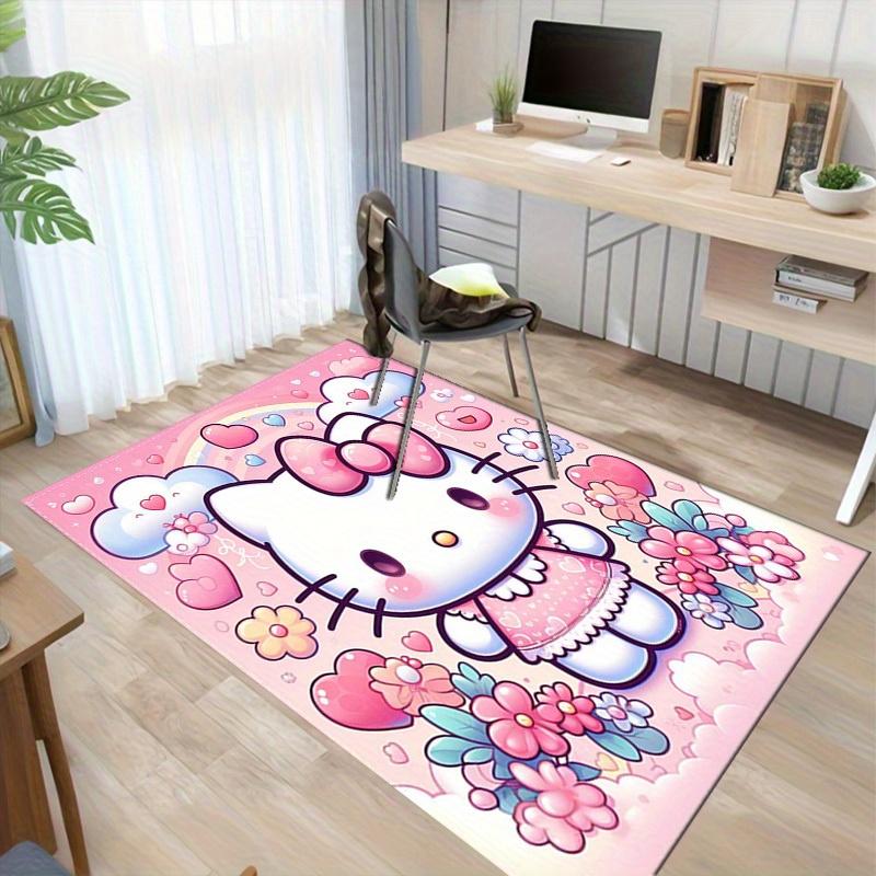 1pc Hello Kitty Pink Floral Rug - Cute Home Decor|Office Carpet|Outdoor Mat|Gift Ideaz2707