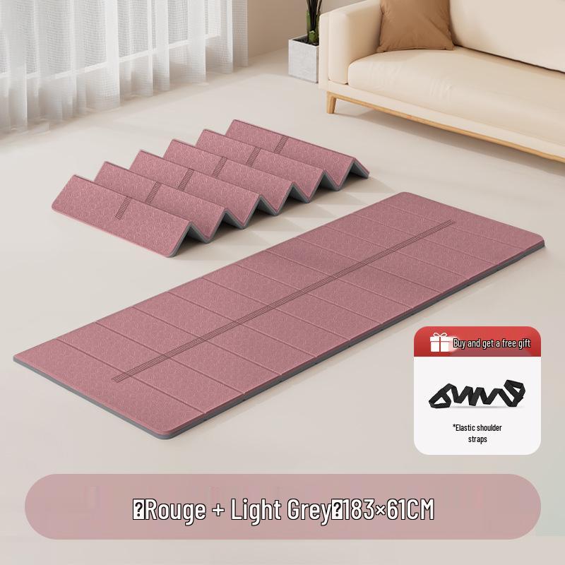 Foldable Non-Slip TPE Yoga Mat - Odorless Professional Exercise & Lunch Break Mat