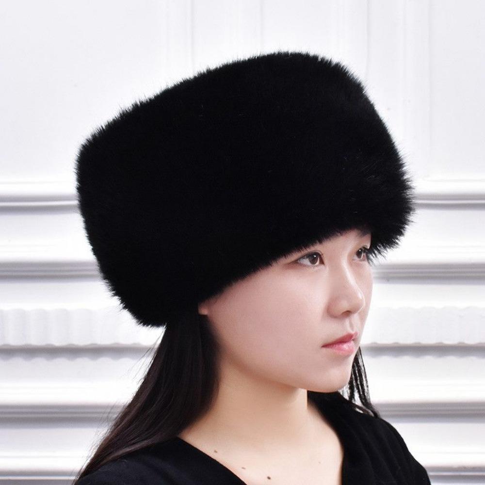 Winter Mink Cotton Hat for Men and Women Fox Fur Hat Imitation Rabbit Fur Thick Warm Dome Mongolian Hat