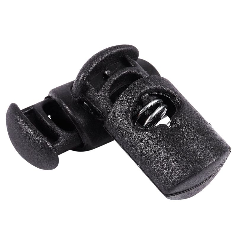 ABJI-Diameter 8 Mm Hole, Cord Cord Stopper Laces Snap Hook, Black, 40 Pcs