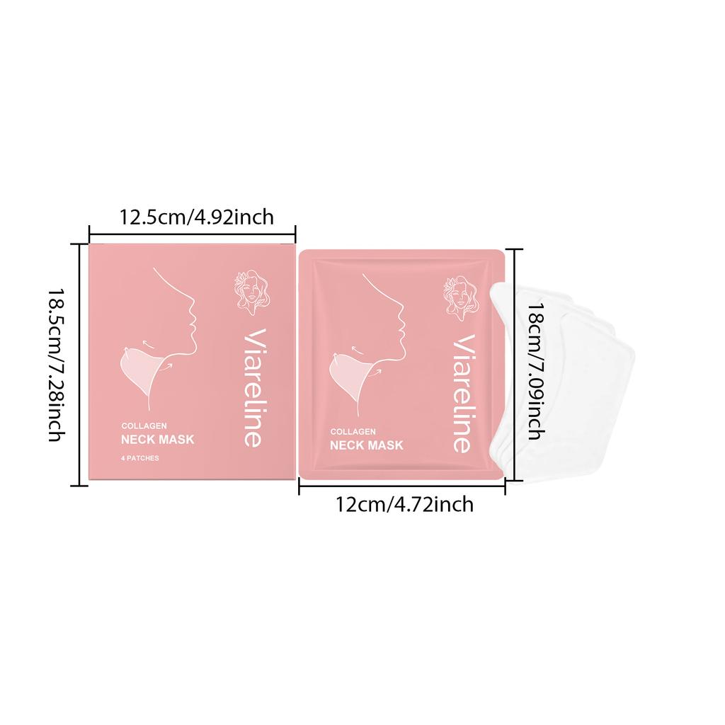 Collagen Neck Mask Patches Contoured Fit Neck Hyaluronic Acid Moisturizing Pads Hydrating Sheet Beauty Daily Nourishing Treatmen