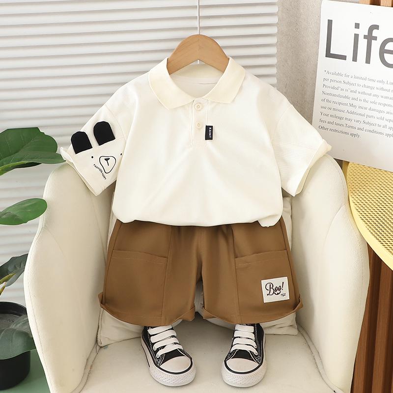 

2025 Летний комплект для мальчиков: мультяшная футболка и джинсовые шорты 80cm-120cm (pack of 5)