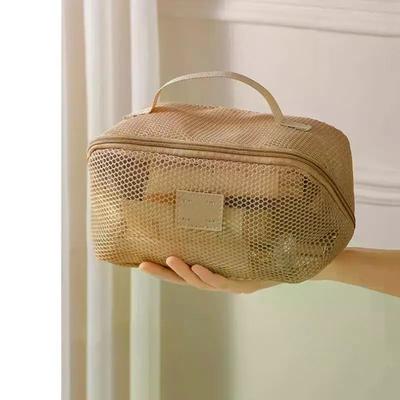 Large Capacity Makeup Storage Bag Hollow Women Multifunctional Mesh Tote Cosmetic Case Bag Travel Transparent Toiletry Pouch