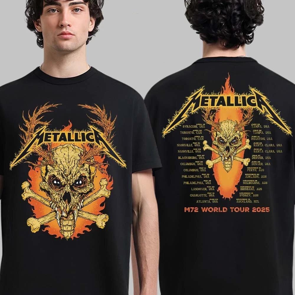 

Вдохновлено туром Metallica M72 2025 – Унисекс футболка для концерта хэви-метала XXL