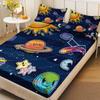 Cartoon Universe Pattern Bed Hat Three-Piece Digital Printing Bedding Bed Hat Three-Piece Set Children Adult