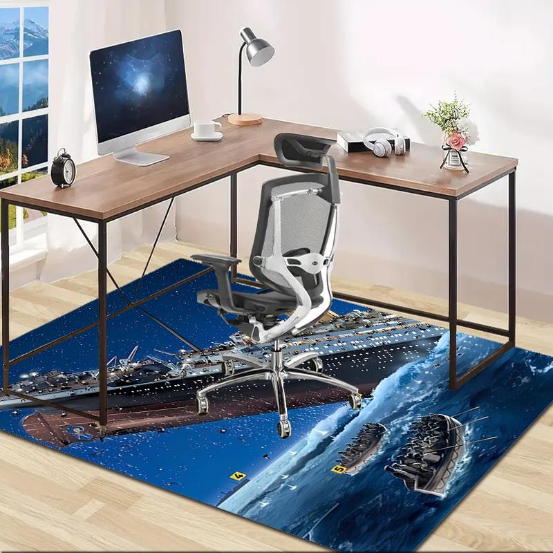 1pc Titanic1 Design Area Rug - Non-Slip, Soft & Cozy Floor Mat for Living Room, Bedroom, Office - Indoor/Outdoor Decorative Carpet