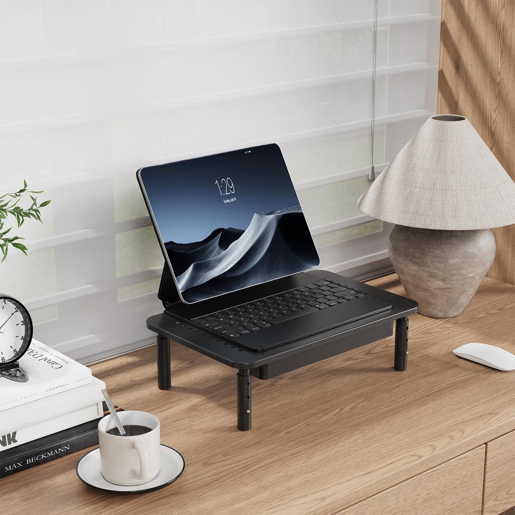 Homii Monitor Monitor Height Computer Desktop Stand with Laptop Cooling Computer Monitor Desktop Stationery No Tools Made of Load Capacity 20KG Stand,