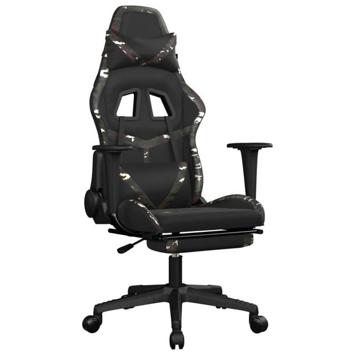 VidaXL Gaming Chair with Footrest Swivel Computer Chair Armchair Ergonomic Office Seat Interior Black and 3143686