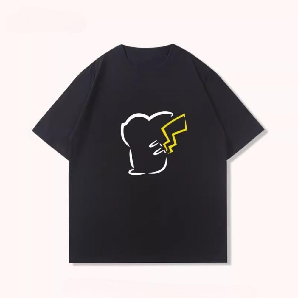 Potdemiel Summer New Pikachu Print Children s T-Shirt, Boys and Girls, Comfortable and Breathable Children s T-Shirt 110