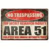 Area 51 Segreto Assoluto Cartello di Avvertimento Alieni Segno Metallica Vintage in Latta NUOVOAlluminio