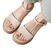 Great to wear soft leather round head open-toed sandals for women's summer comfortable retro casual platform with sandals