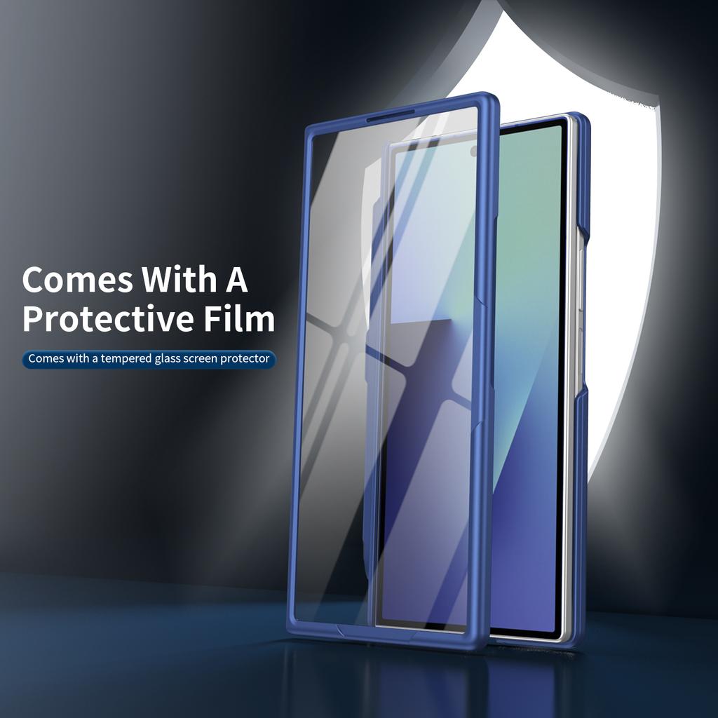 Luxury 360 Rotating Magnetic Phone Case For Samsung Z FOLD 7 6 5 4 3 Lens Protection Tempered Glass Film Drop Resistant Cover