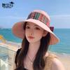 8503 spring and summer hat women's outdoor travel big eaves sunscreen visor fashion bow bucket hat