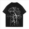 Anime EVA Lingboli Asuka Pattern Printed Cotton T-shirt For Men And Women Loose Short Sleeve Fashion Casual T-shirt Top