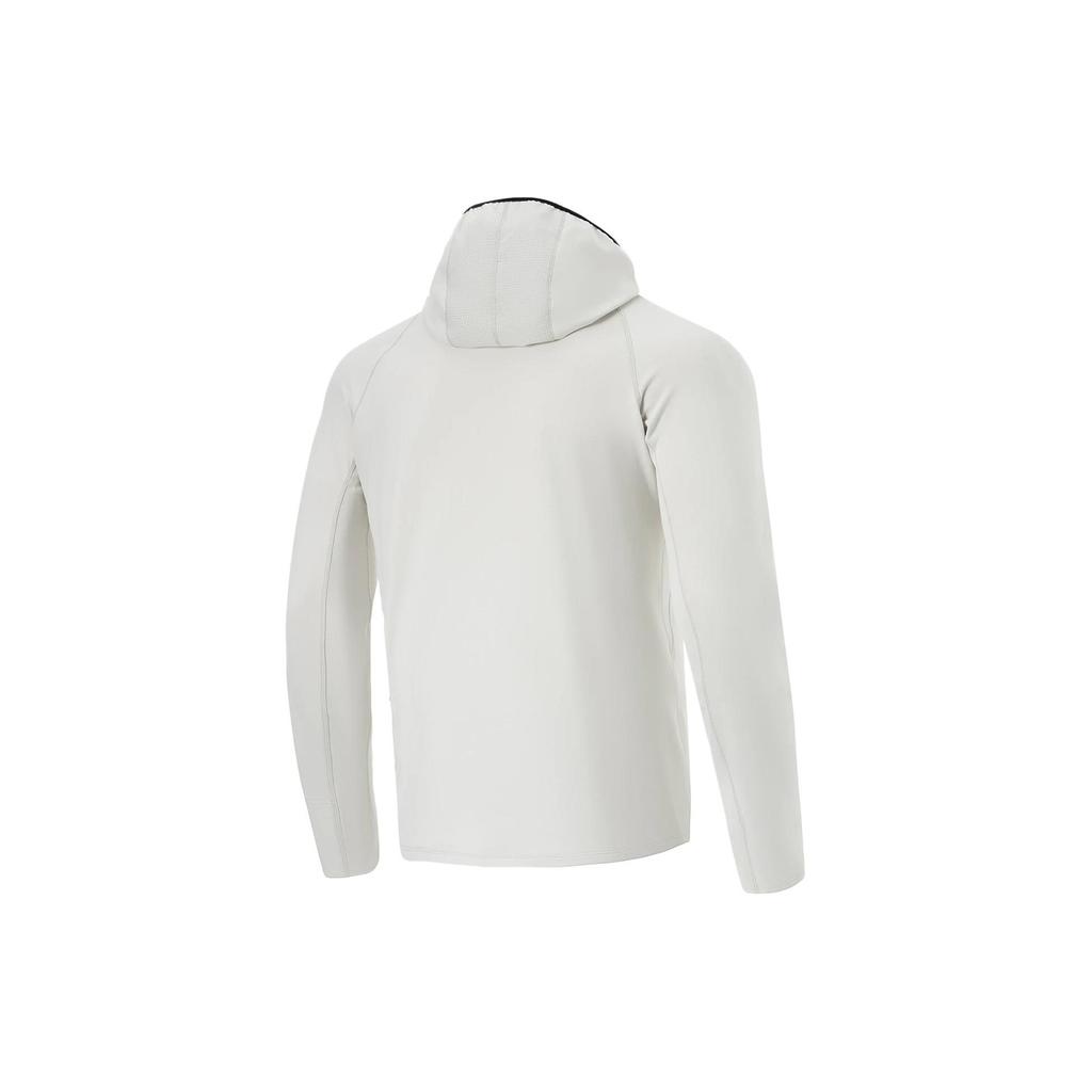 Li Ning Running Series Solid Color Hooded Warm Dry Slim Fit Long Sleeve Raglan T-Shirt Men Tops Silver-Birch-Gray ATLU003-3