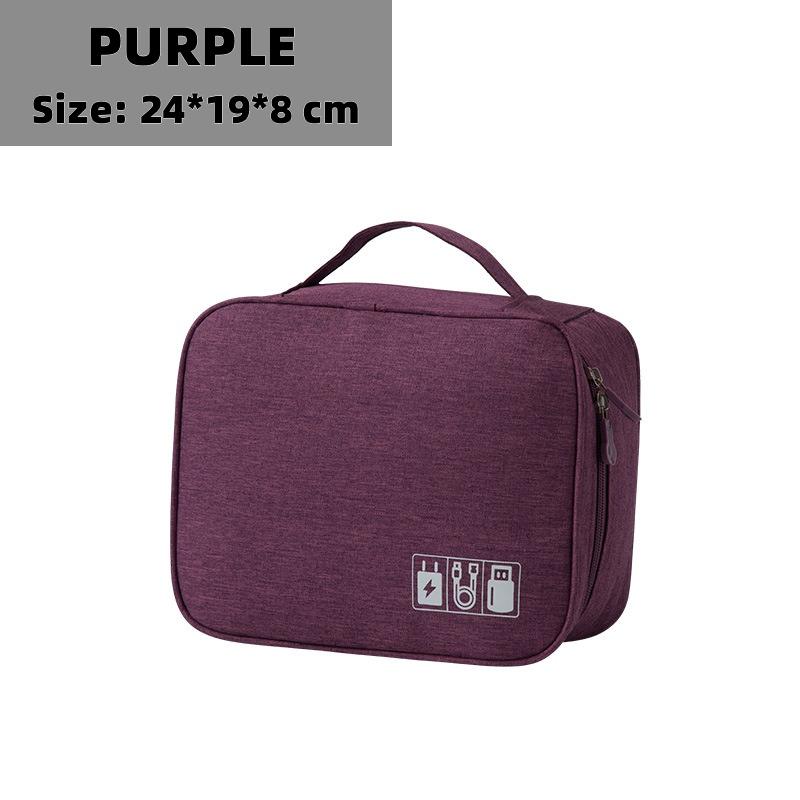 

Travel Portable Solid Color Makeup Bag Large Capacity Cosmetic Toiletry Organizer фиолетовый
