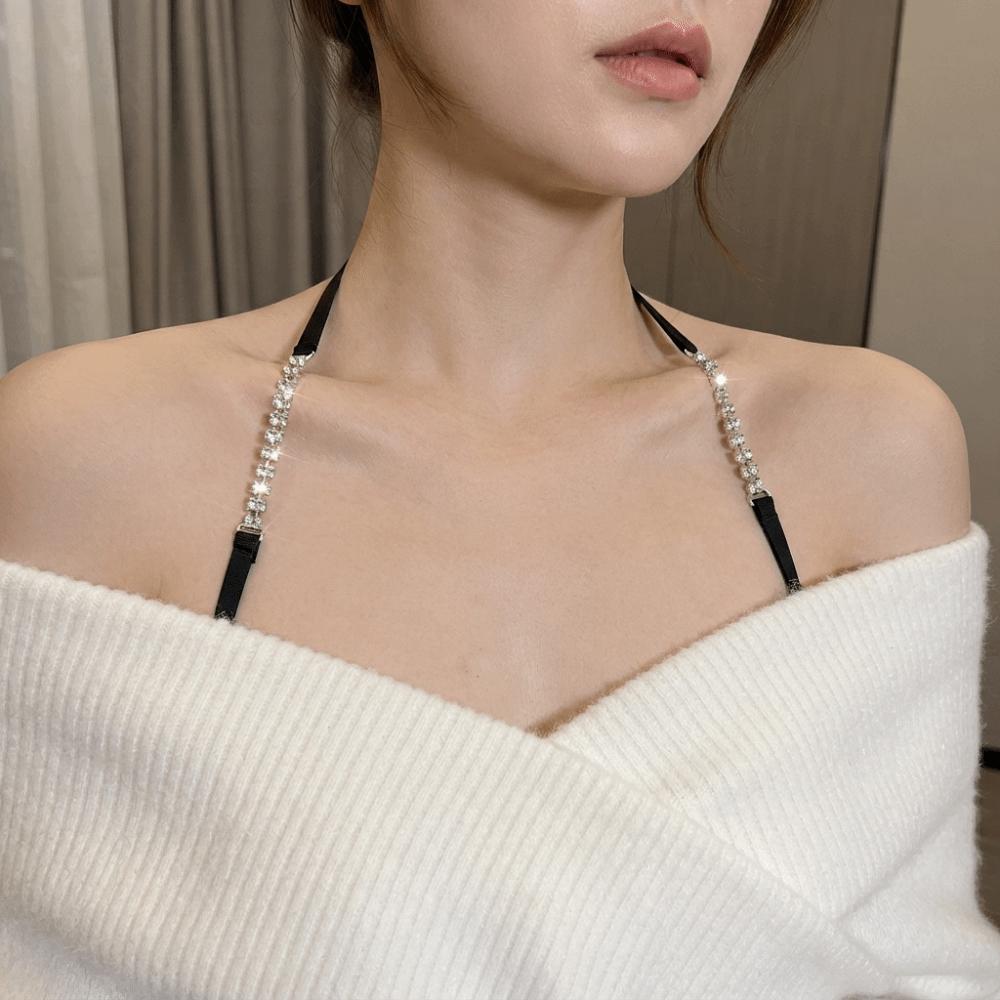 High Stretch Rhinestone Bra Straps Anti-Slip Invisible Strap Sexy Undershoulder Strap  Women